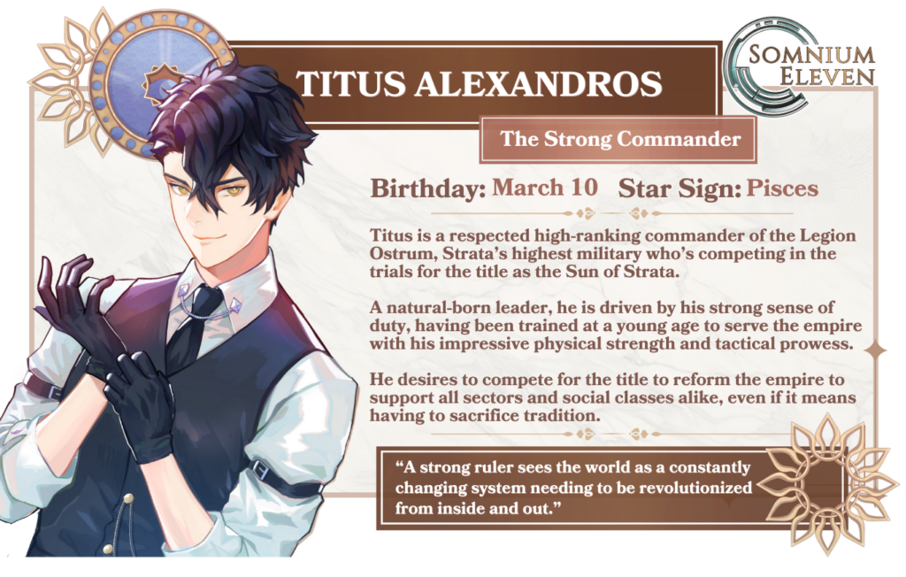 Titus Alexandros character card