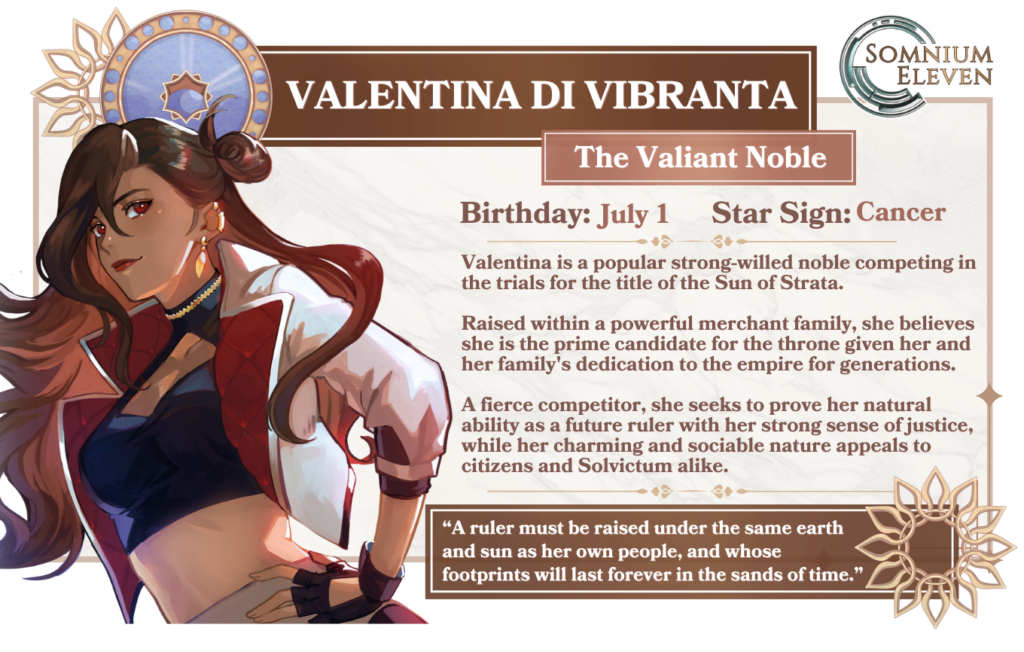 Valentina Di Vibranta character card